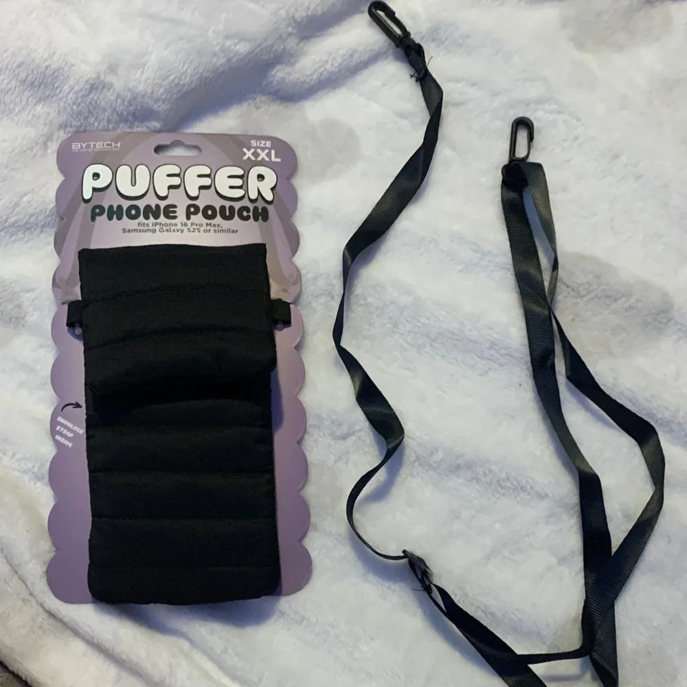Black Puffer Phone Pouch